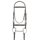 Elite Collection- Fancy Raised Traditional Crown Padded Bridle with Raised Fancy Laced Reins