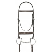 Elite Collection- Fancy Raised Traditional Crown Flat Wide Nose Padded Bridle with Fancy Raised Lace Reins