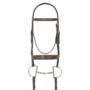 Elite Collection - Fancy Raised Traditional Crown Flat Wide Nose Padded Bridle w/ Fancy Raised Lace Reins