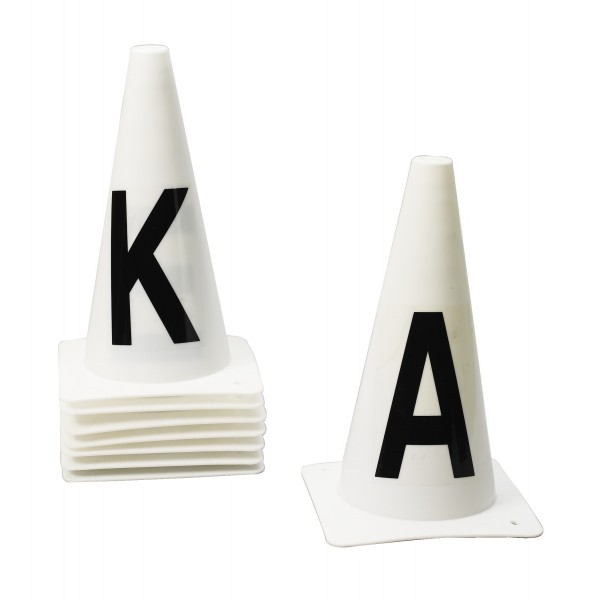 Dressage Marker Cones Plastic & Portable For Schooling Arena Set Of 8  ABCEFHKM 