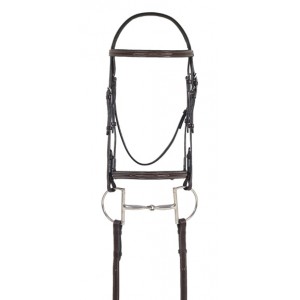 Elite Collection - Fancy Raised Comfort Crown Padded Bridle w/ Fancy Raised Laced Reins