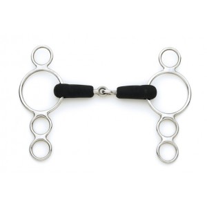 CENTAUR® Stainless Steel Jointed Rubber Mouth 3-Ring Gag