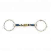 Centaur Blue Steel Double Jointed Mouth Loose Ring w/ Brass Rollers