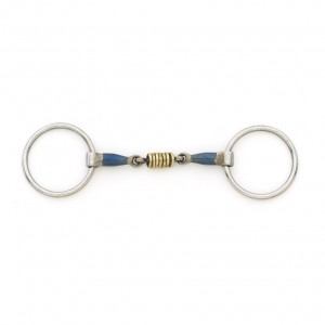 CENTAUR® Blue Steel Double Jointed Mouth Loose Ring w/ Brass Rollers